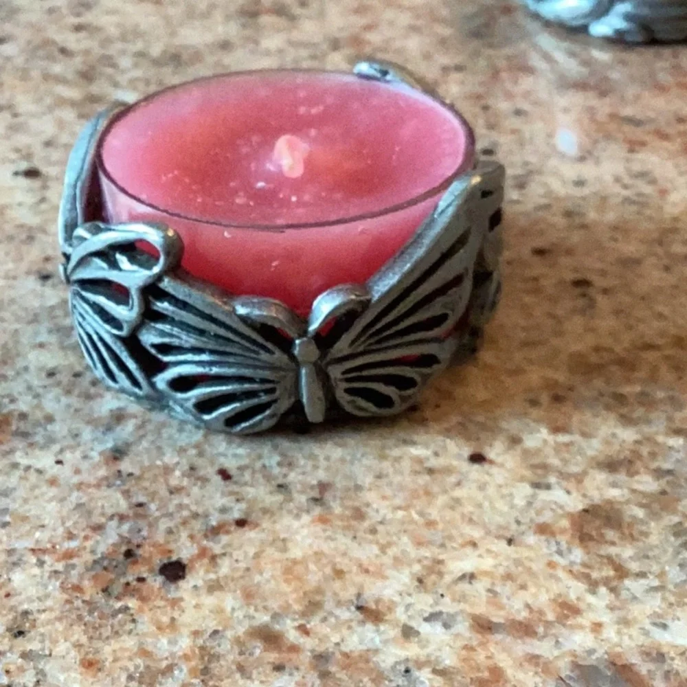 Vintage pewter tea light holders circa 1999